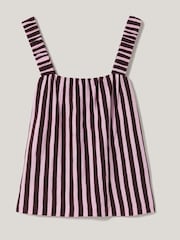 Jigsaw Red 100% Cotton Slub Stripe Cami - Image 7 of 7