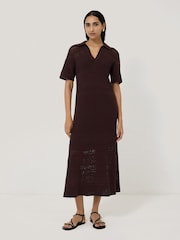 Jigsaw Red Blend Pointelle Dress - Image 1 of 7