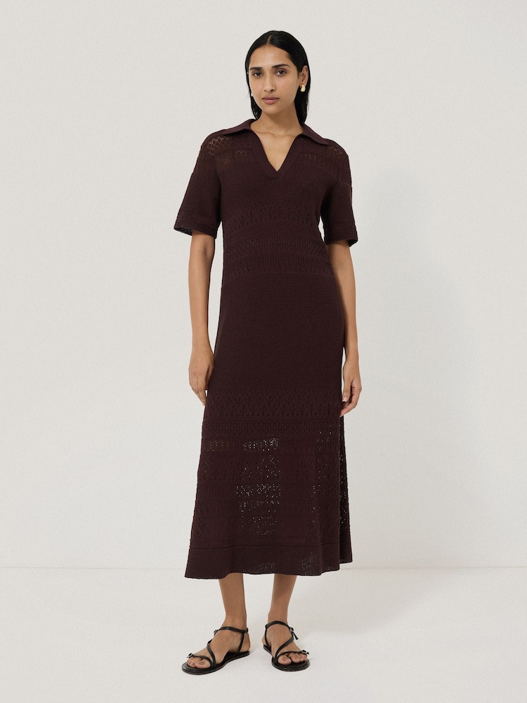 Jigsaw Red Blend Pointelle Dress - Image 1 of 7