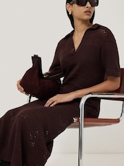 Jigsaw Red Blend Pointelle Dress - Image 3 of 7