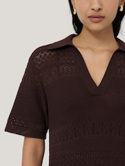 Jigsaw Red Blend Pointelle Dress - Image 4 of 7