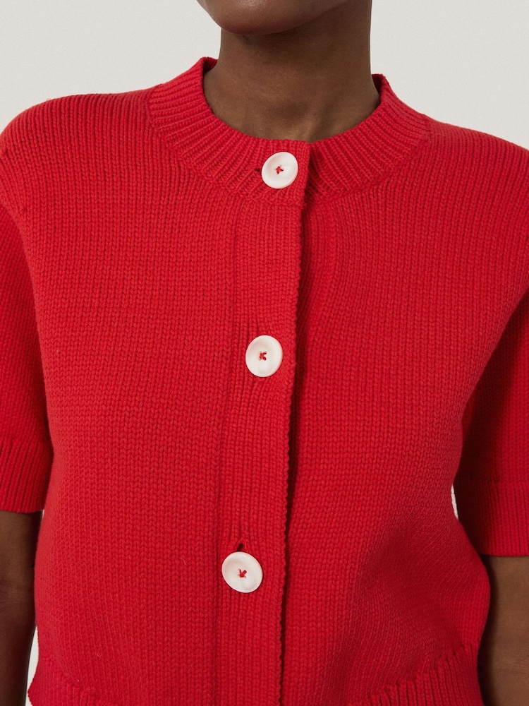 Jigsaw Red Short Sleeve Cardigan - Image 4 of 7