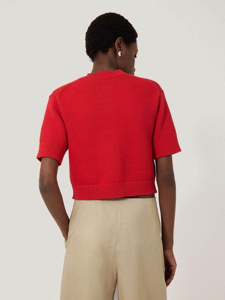 Jigsaw Red Short Sleeve Cardigan - Image 5 of 7