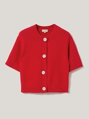 Jigsaw Red Short Sleeve Cardigan - Image 7 of 7