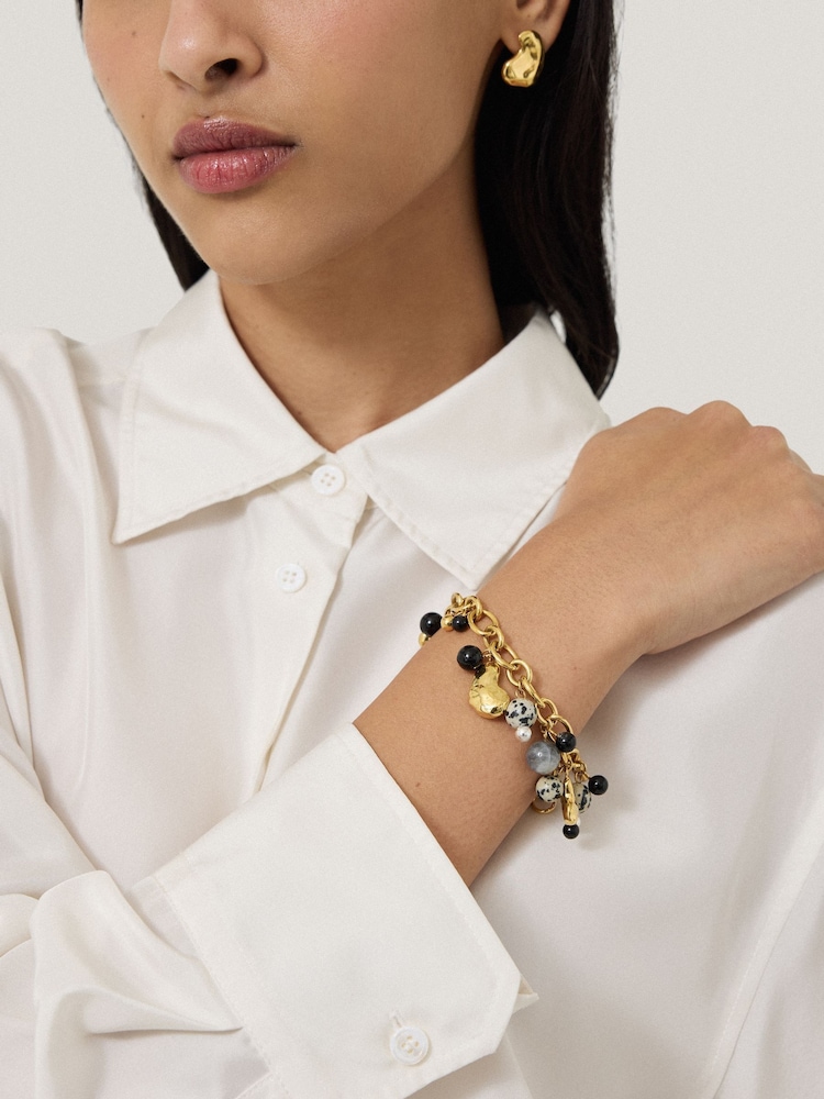 Jigsaw Gold Tone Semi Precious Charm Bracelet - Image 2 of 2