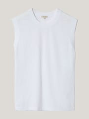 Jigsaw White 100% Cotton Slub Tank Top - Image 5 of 5