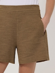 Jigsaw Brown Textured Jersey Shorts - Image 2 of 6