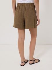 Jigsaw Brown Textured Jersey Shorts - Image 4 of 6