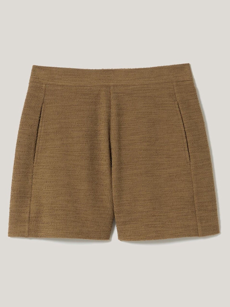 Jigsaw Brown Textured Jersey Shorts - Image 6 of 6