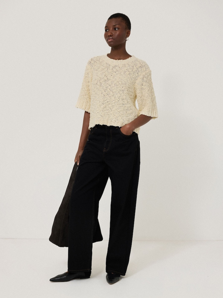 Jigsaw Cream Blend Boucle T-Shirt - Image 1 of 6