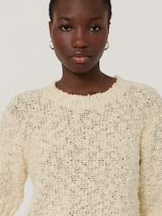 Jigsaw Cream Blend Boucle T-Shirt - Image 3 of 6