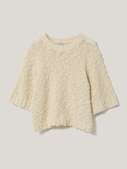 Jigsaw Cream Blend Boucle T-Shirt - Image 6 of 6