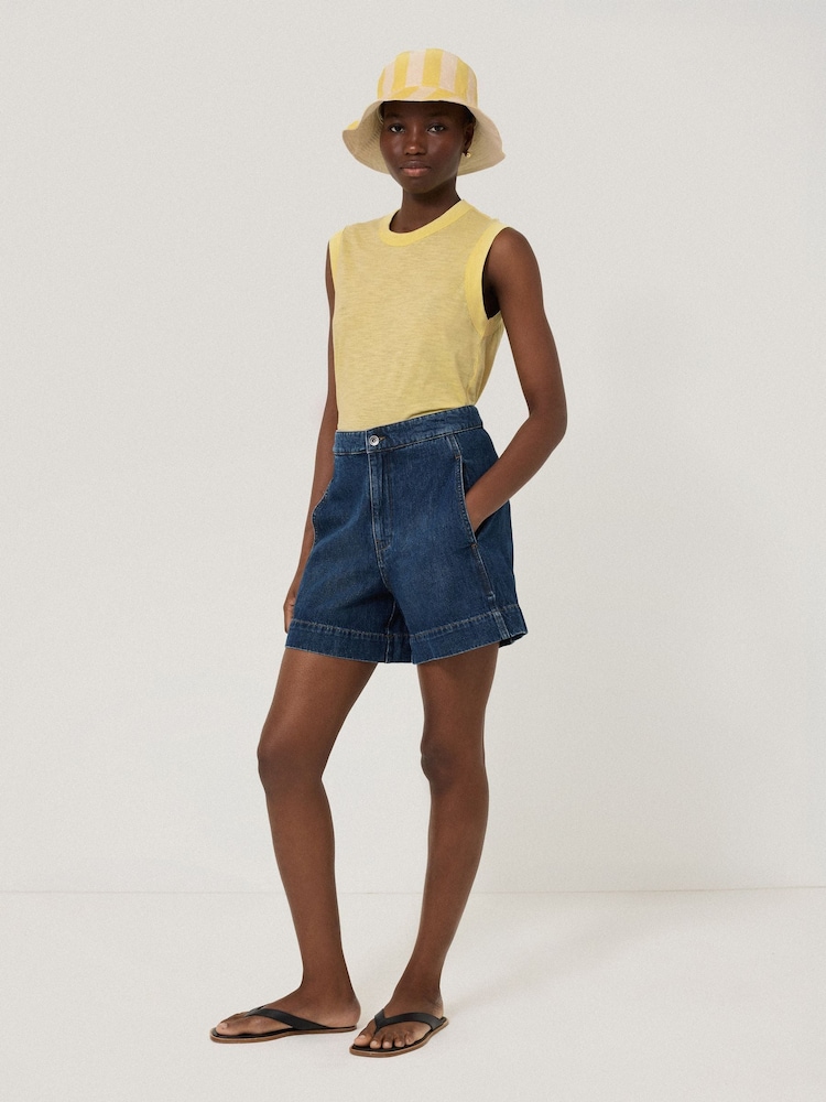 Jigsaw Yellow 100% Cotton Slub Tank Top - Image 1 of 5
