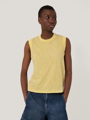 Jigsaw Yellow 100% Cotton Slub Tank Top - Image 2 of 5