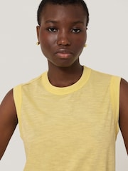 Jigsaw Yellow 100% Cotton Slub Tank Top - Image 3 of 5