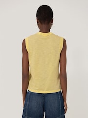 Jigsaw Yellow 100% Cotton Slub Tank Top - Image 4 of 5