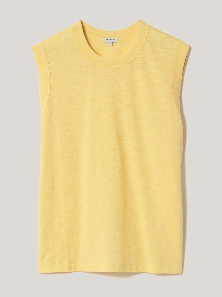 Jigsaw Yellow 100% Cotton Slub Tank Top - Image 5 of 5