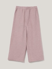 Jigsaw Pink Mara 100% Linen Checked Trousers - Image 7 of 7