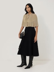Jigsaw Gold Sparkly Knitted Cape Poncho - Image 5 of 6