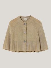 Jigsaw Gold Sparkly Knitted Cape Poncho - Image 6 of 6