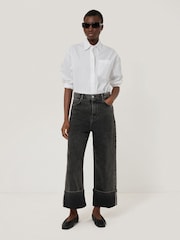 Jigsaw Black Blair Turn Up Jeans - Image 3 of 6