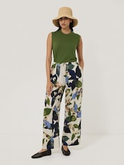 Jigsaw Green 100% Cotton Slub Tank Top - Image 3 of 5