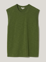 Jigsaw Green 100% Cotton Slub Tank Top - Image 5 of 5