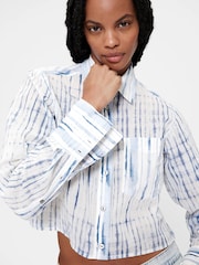 GapStudio Blue Voile Crop Shirt - Image 5 of 6