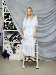 GapStudio Blue/White Voile Shirt Dress - Image 1 of 7