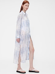 GapStudio Blue/White Voile Shirt Dress - Image 3 of 7