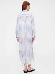 GapStudio Blue/White Voile Shirt Dress - Image 4 of 7
