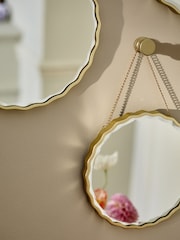 Set of 3 Gold Wiggle Mirrors - Image 3 of 4