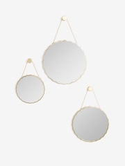 Set of 3 Gold Wiggle Mirrors - Image 4 of 4
