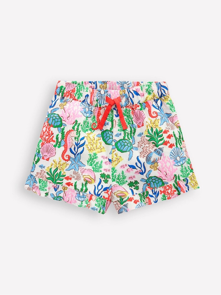 Boden Green Juniper Woven Frill 100% Cotton Shorts - Image 2 of 4