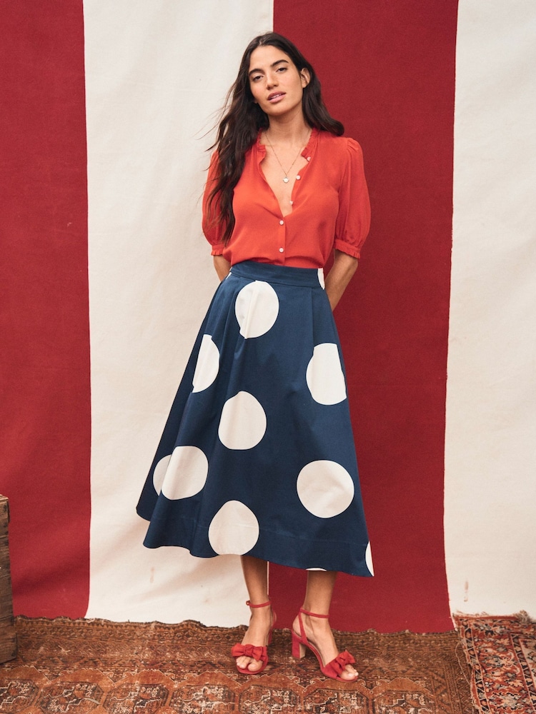 Boden Blue Isabella Sateen Skirt - Image 1 of 7