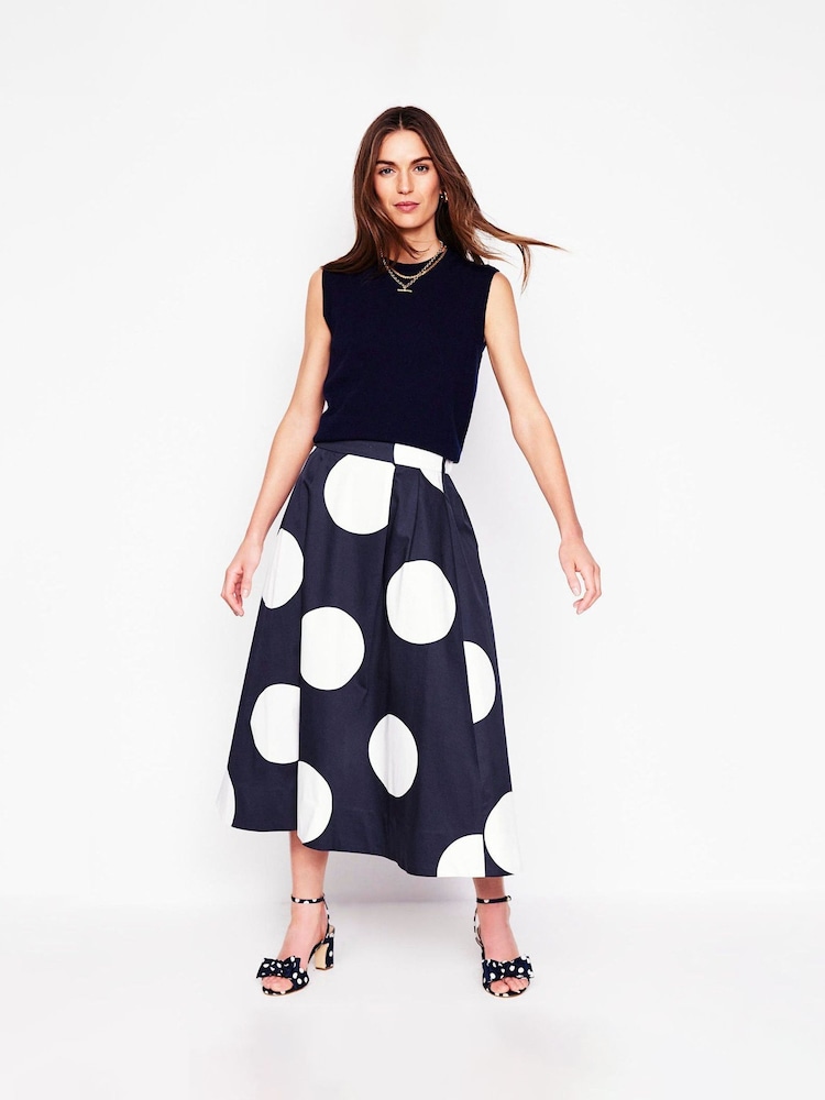 Boden Blue Isabella Sateen Skirt - Image 2 of 7