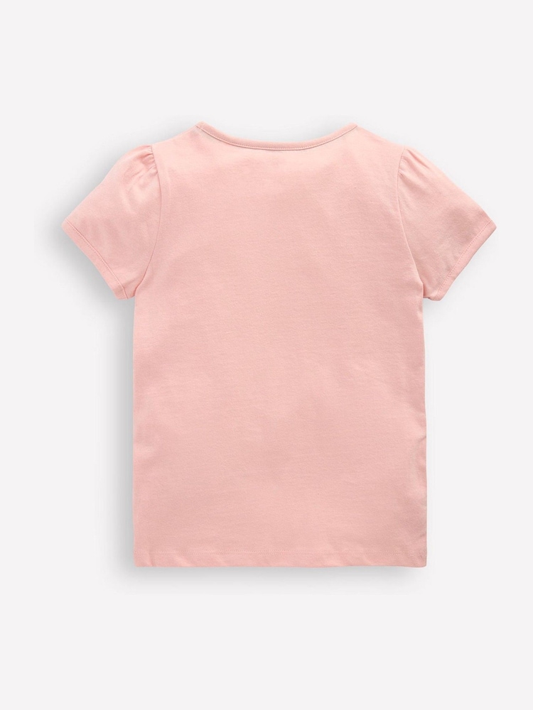 Boden Pink Puff Sleeve Superstitch 100% Cotton T-Shirt - Image 2 of 3 Boden Pink Puff Sleeve Superstitch 100% Cotton T-Shirt - Image 2 of 3