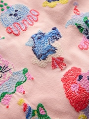Boden Pink Puff Sleeve Superstitch 100% Cotton T-Shirt - Image 3 of 3