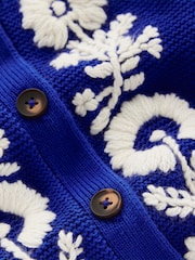 Boden Blue Embroidered T-Shirt Cardigan - Image 7 of 7