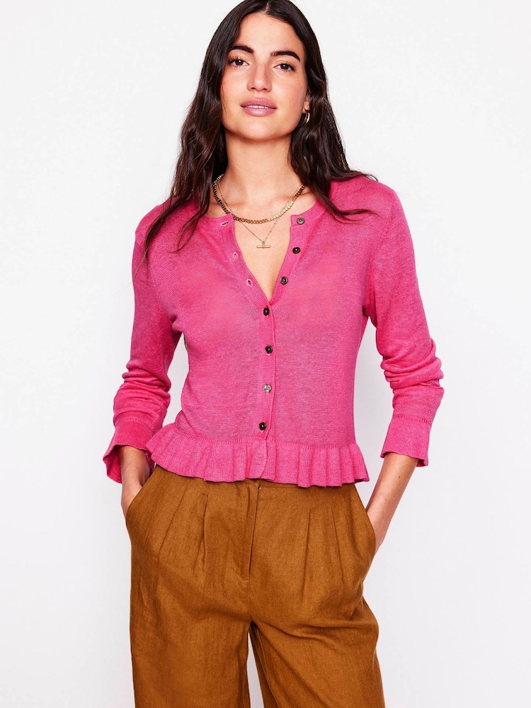 Boden Josie Cropped 100% Linen Cardigan - Slika 1 iz 6