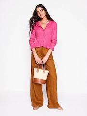 Boden Josie Cropped 100% Linen Cardigan - Slika 4 iz 6