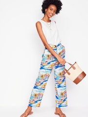 Boden Blue Westbourne Crop 100% Linen Trousers - Image 1 of 6