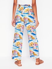 Boden Blue Westbourne Crop 100% Linen Trousers - Image 5 of 6