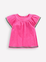 Boden Pink Trim Detail Pretty 100% Cotton Top - Image 1 of 3