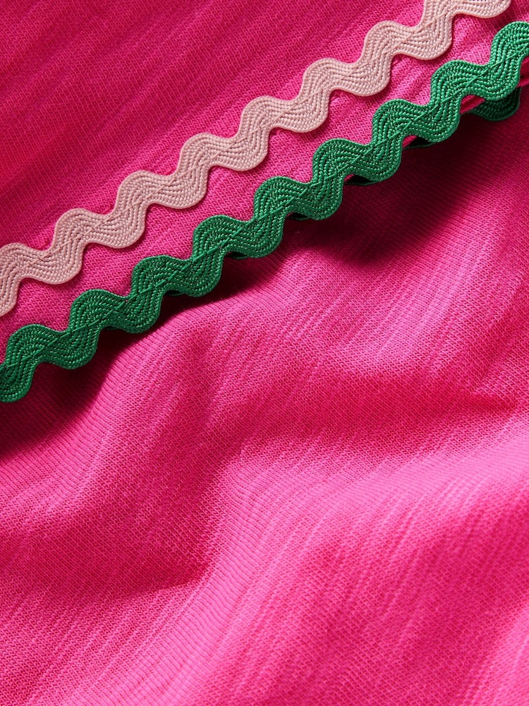 Boden Pink Trim Detail Pretty 100% Cotton Top - Image 3 of 3