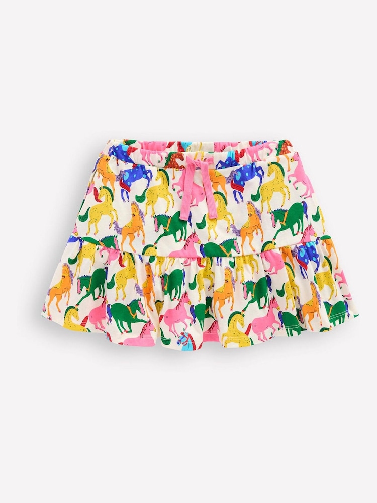Boden Pink Tiered 100% Cotton Jersey Skirt - Image 1 of 4