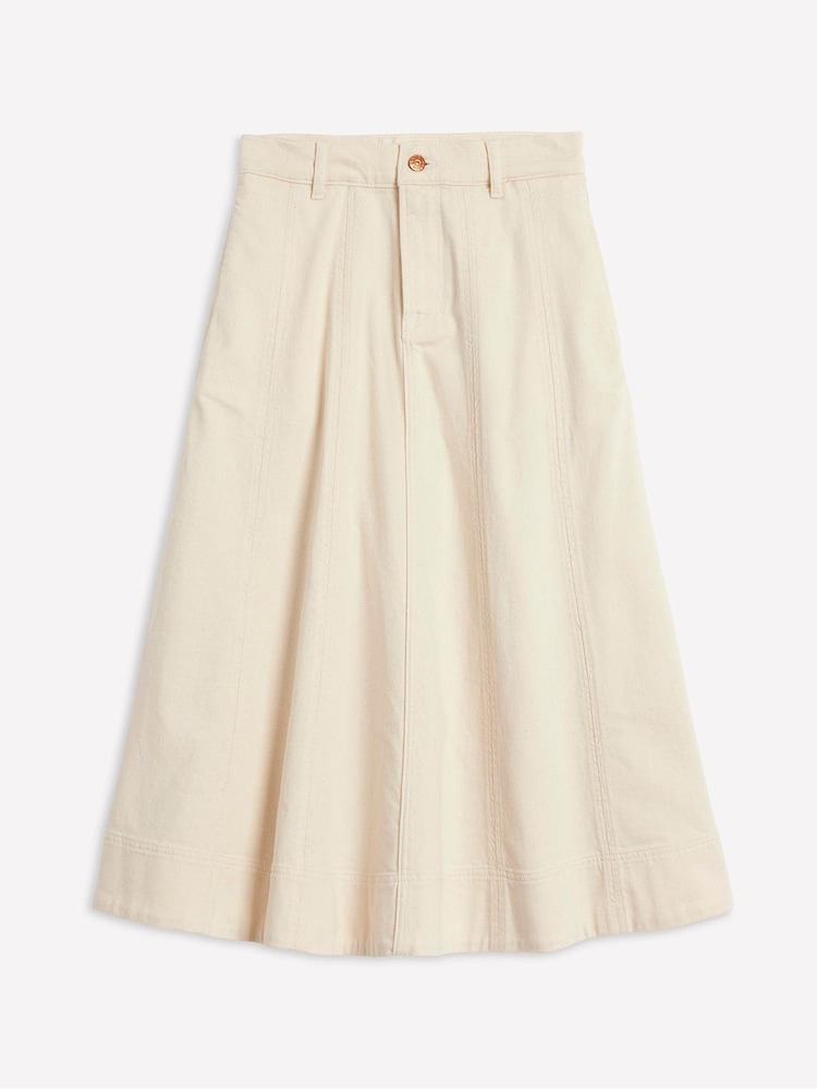 Boden Cream Panelled Full Denim Skirt - Image 5 of 5