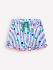 Azul - Boden Juniper Woven Frill 100% Cotton Shorts - Imagen 1 de 3