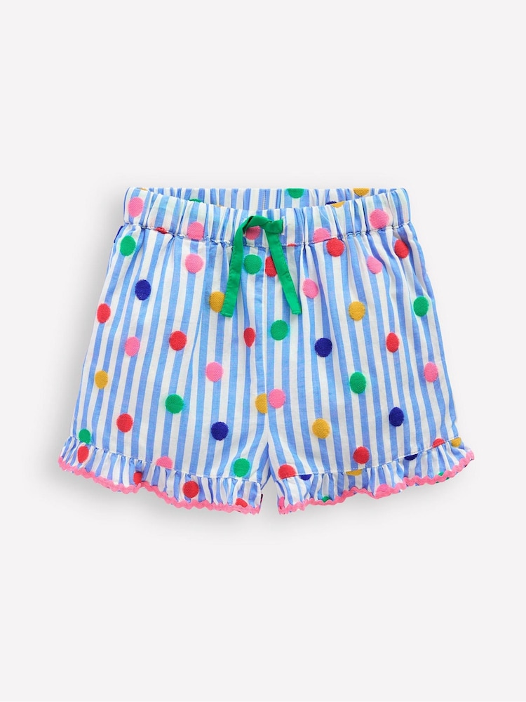 Azul - Boden Juniper Woven Frill 100% Cotton Shorts - Imagen 1 de 3