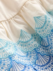 Boden Cream Enza Broderie Hem 100% Cotton Jersey Dress - Image 4 of 4